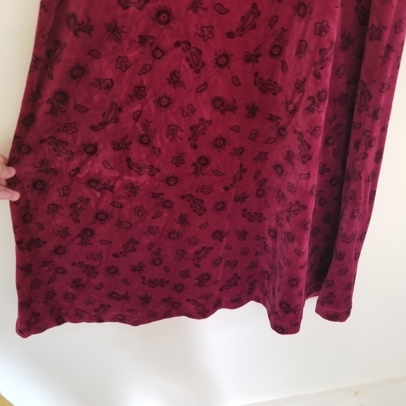 Vintage Talbots Petite Velvet Floral Midi Long Sleeve Dress Size PM - Picture 4 of 10